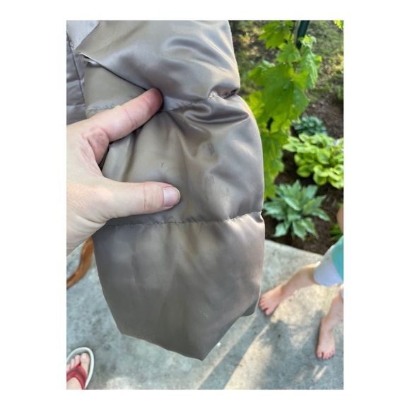 90s Y2K Guess Silver Metallic Satin Down Puffer Jacket Belt - Picture 12 of 16